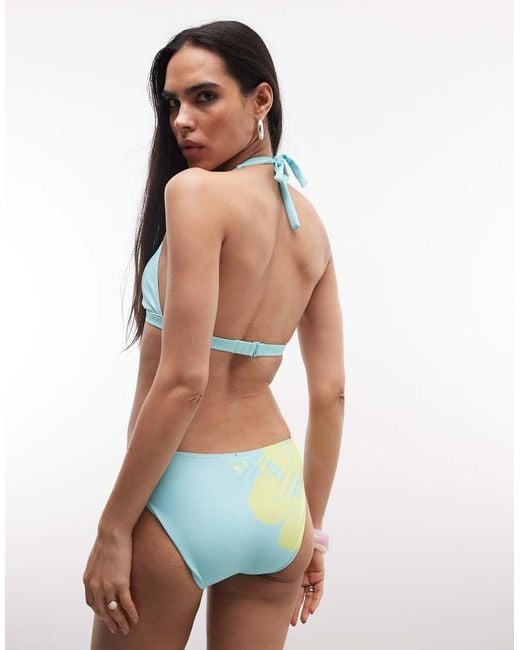 Roxy Blue Tropical Brief Bikini Bottom