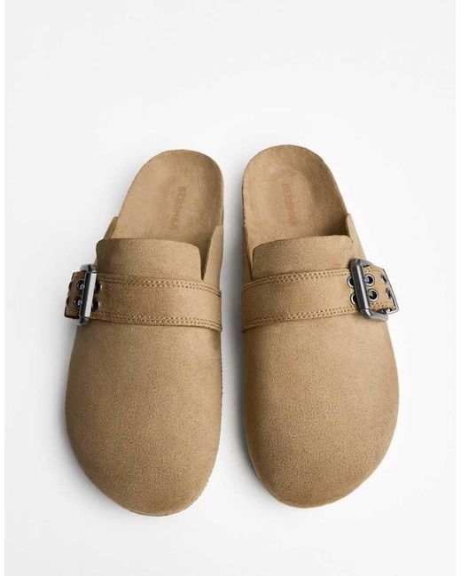 Bershka Brown Clogs With Buckle Detail