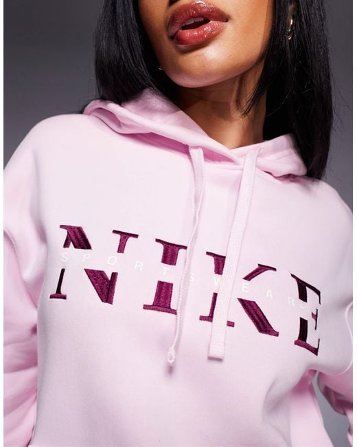 Nike Pink – gym life swoosh – oversize-kapuzenpullover