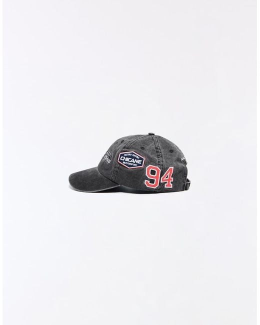 Bershka Gray Racing Patch Cap for men