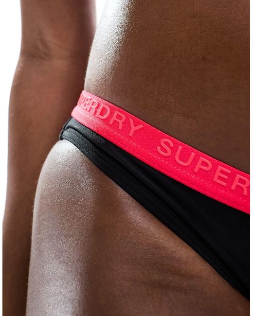 Superdry Red Elastic Classic Bikini Bottom