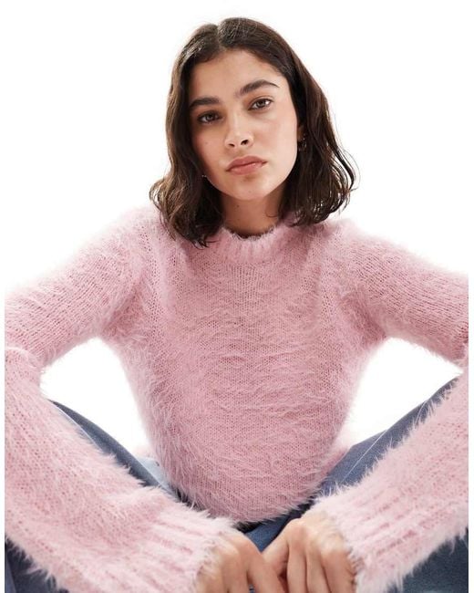 Threadbare Pink Crew Neck Fluffy Jumper
