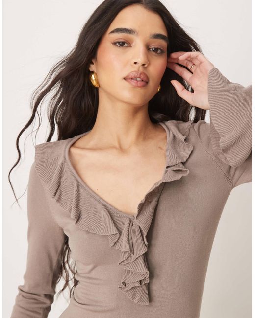 Pretty Lavish Natural – midaxi-strickkleid