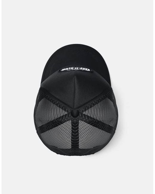 Pull&Bear Black Graphic Trucker Cap for men
