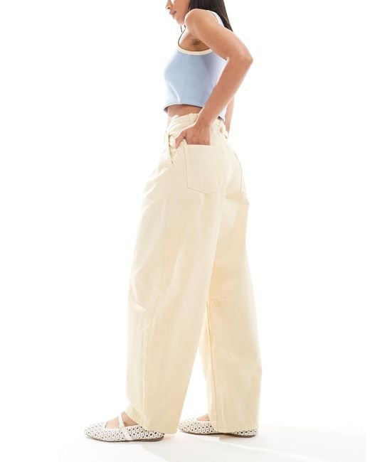 ASOS Natural Lightweight Barrel Jeans With Belt