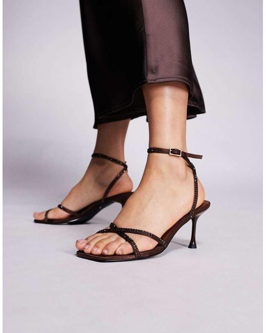 SIMMI Black Simmi London Eleonoora Kitten Heel Sandals