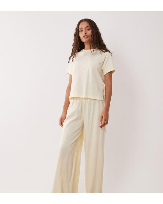 ASOS Natural Asos Design Petite Mix & Match Cotton Pyjama Trouser