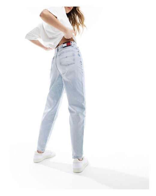 Tommy Hilfiger Blue Ultra High Tapered Mom Jeans