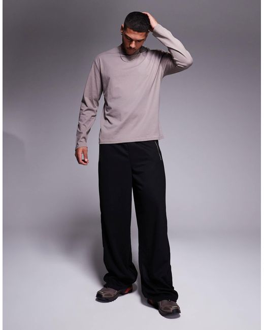 ASOS – langärmliges basic-t-shirt in Brown für Herren