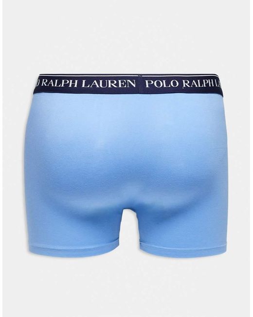 Polo Ralph Lauren Blue 3 Pack Logo Waistband Trunks for men