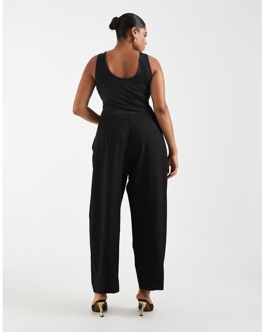 Pieces Plus Black Pieces Curve Barrel Leg Tailored Trousers Co-ord