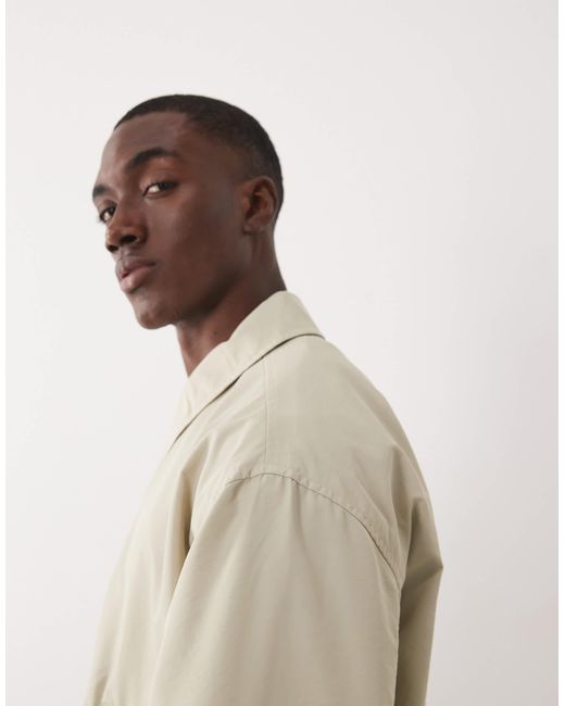 ASOS Natural Oversized Bomber Jacket for men