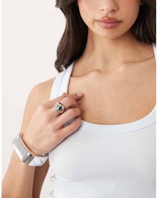 Gina Tricot White Super Stretch Scoop Neck Tank Top