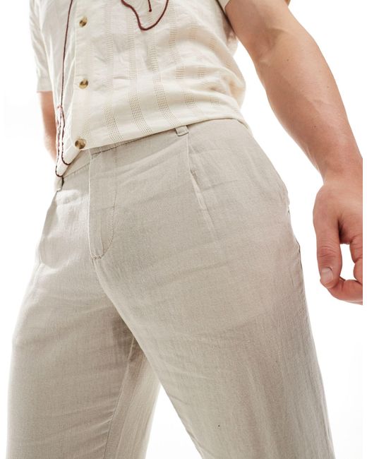 New Look Natural Linen Blend Trouser for men