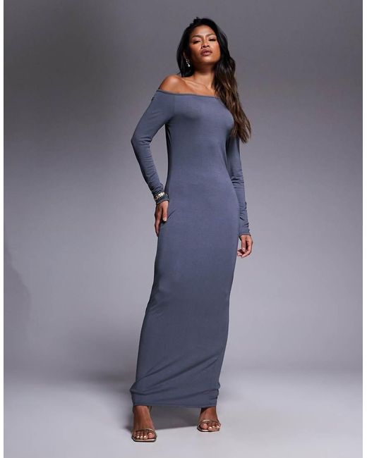 ASOS Blue Cowl Open Back Maxi Dress