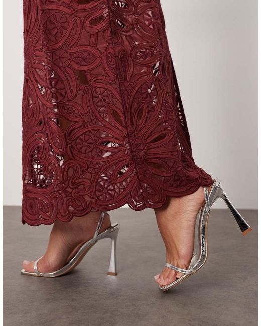 ARRANGE Red Floral Cornelli Column Co-ord Midi Skirt