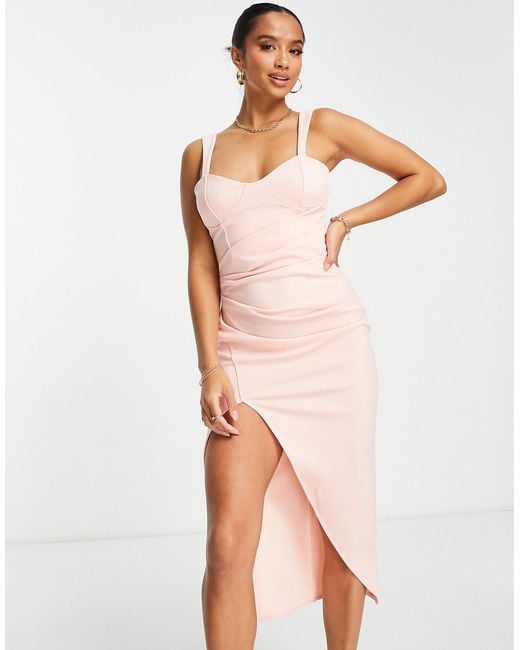ASOS Multicolor Asos Design Petite Cami Drape Corset Midi Dress