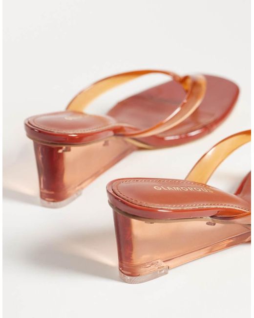 Glamorous Pink Wedge Sandals