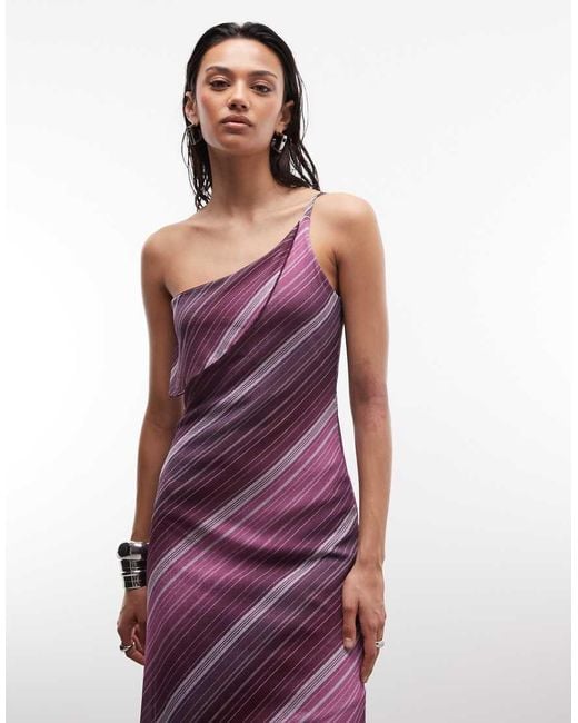 Reclaimed Vintage Purple One Shoulder Jersey Dress