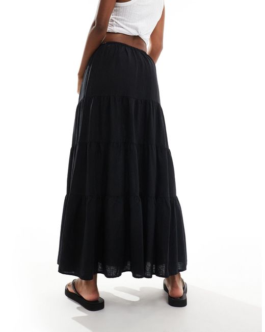 Cotton On Black Haven Tiered Maxi Skirt