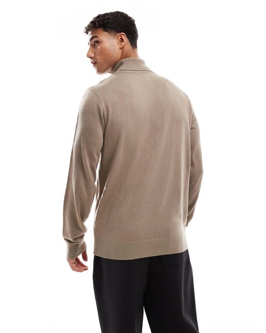 Threadbare Natural Roll Neck Jumper for men