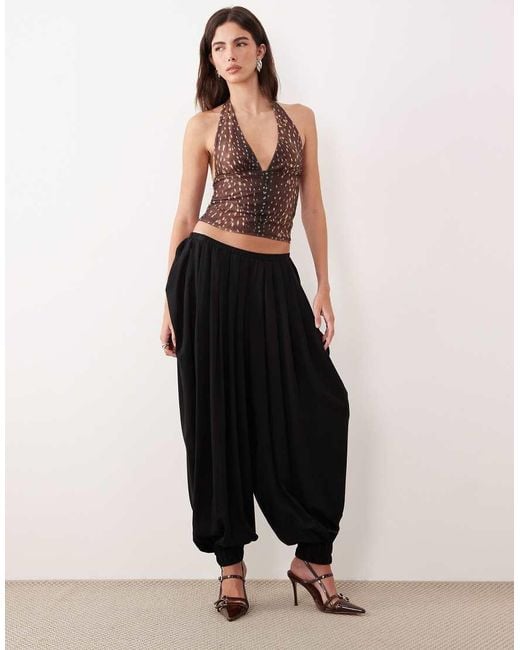 Motel Brown Cosimo Halter Mesh Top