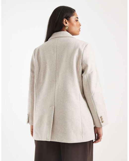 Vero Moda Natural Felt Oversized Blazer Jacket