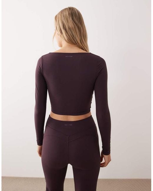 BO+TEE Purple Bo+tee Twist Front Long Sleeve Top