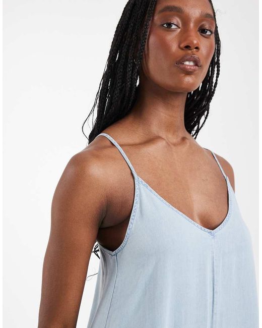ONLY Blue Chambray Maxi Dress