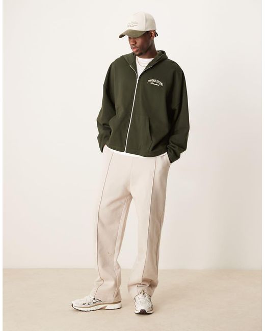 ASOS Extreem Oversized Hoodie Met Opdruk Op De Borst En Rug in het Green voor heren
