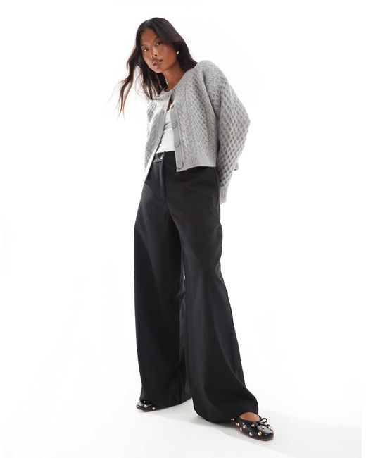 ASOS White Asos Design Petite Tailored Relaxed Straight Leg Pants