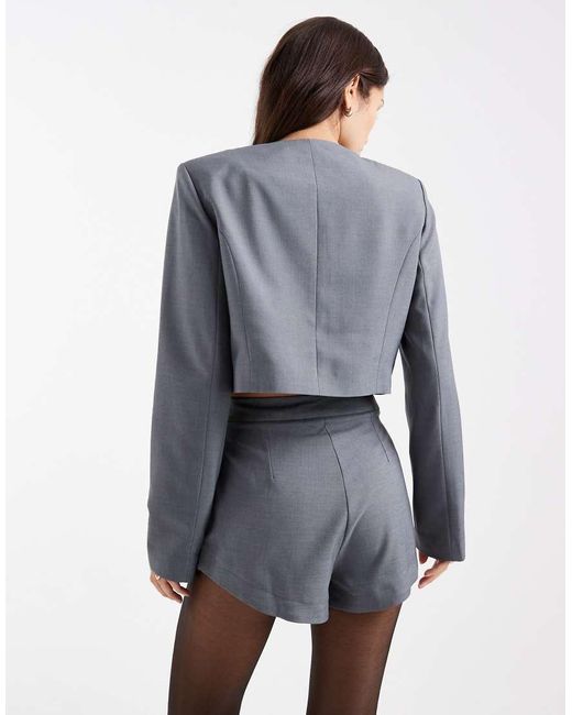 Miss Selfridge Blue Tailored Cropped Blazer Co-Ord