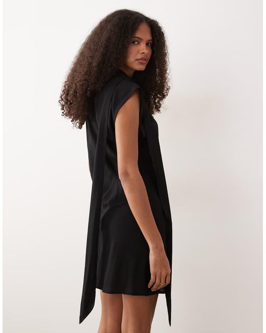 ASOS Black Scarf Detail Mini Dress