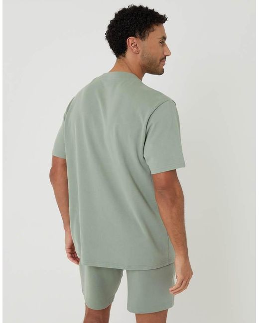Threadbare Green Relaxed Fit Short Lounge Set for men