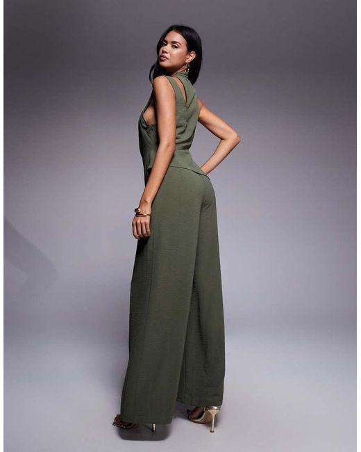 Mono Largo Escotado De Pernera Ancha Con Múltiples Tiras De ASOS de color Gray