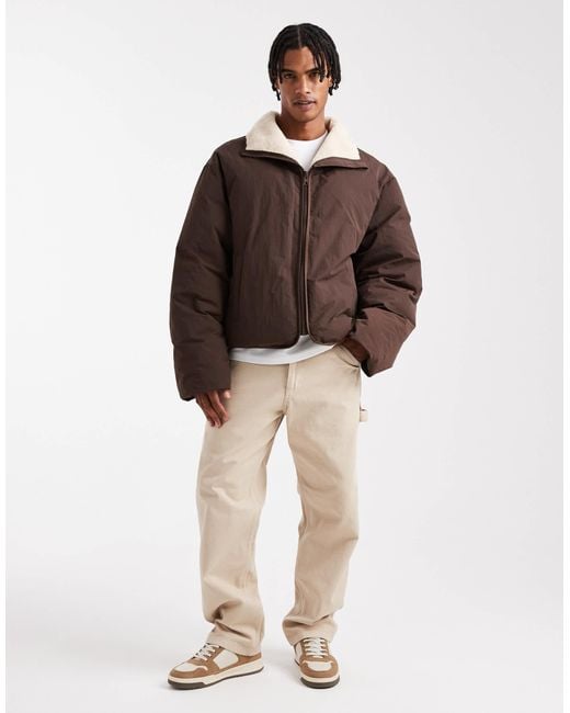 ASOS Brown Borg Lined Puffer for men