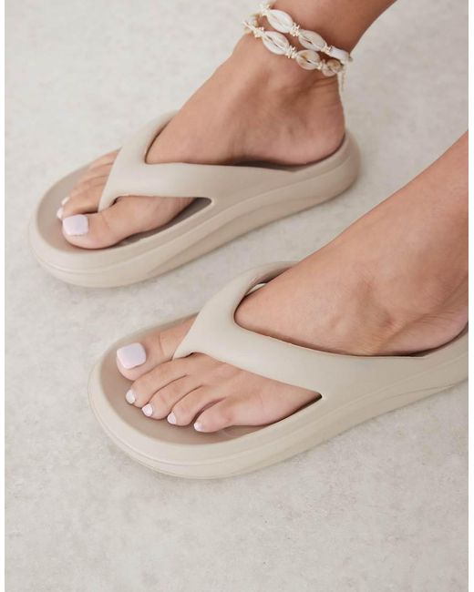 ASOS Natural Fudge Chunky Thong Sliders