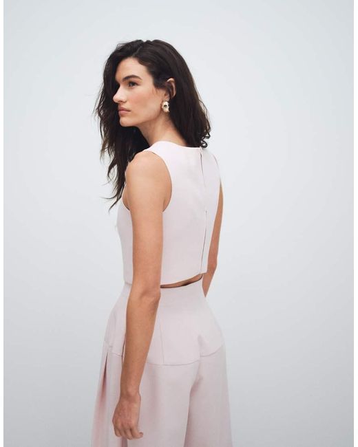 ASOS White Tailored Crop Top
