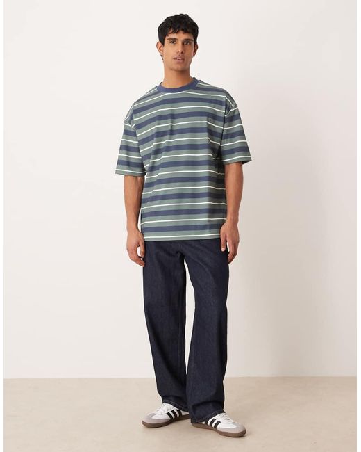 ASOS Blue Heavyweight Oversized T-Shirt for men