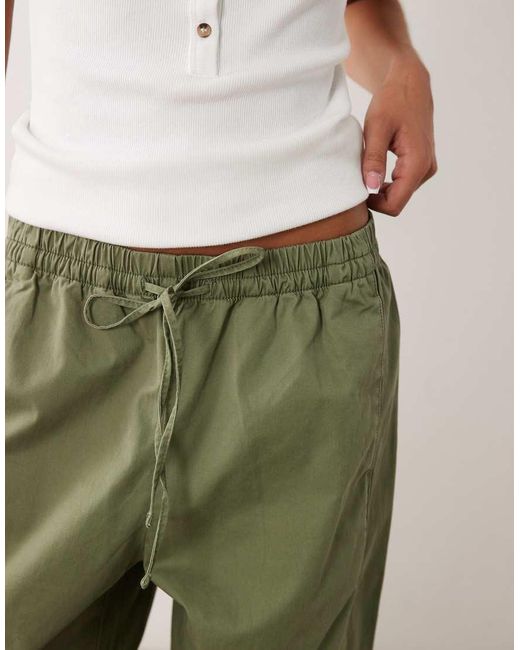 Abercrombie & Fitch Green Twill Barrell Fit Trousers