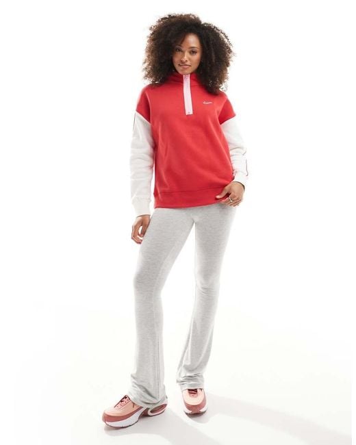 Nike Red Back Print 1/4 Zip Fleece