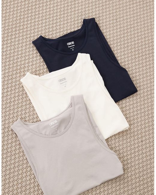 ASOS – basic-muskelshirts in Blue für Herren