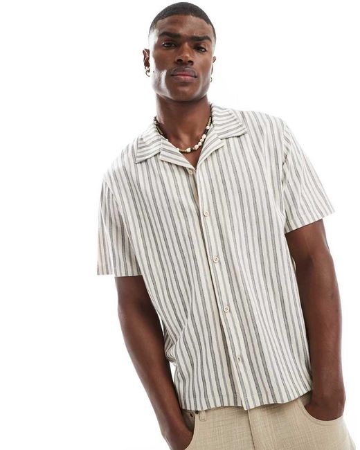 Jack & Jones White Premium Revere Collar Shirt for men