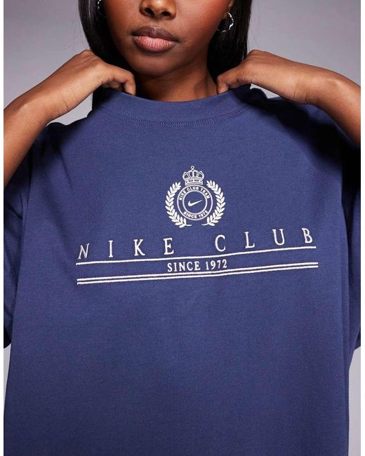 Nike Blue Graphic Print T-Shirt