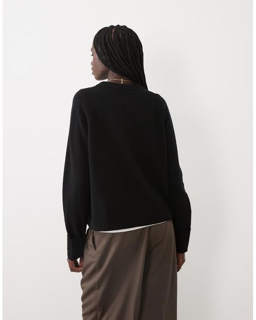 ARKET Black Wool Crew Neck Sweater