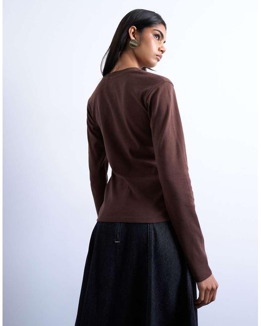 TOPSHOP Purple Long Sleeve Everyday Tee