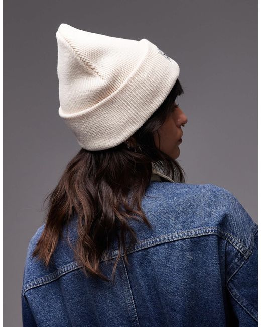 Levi's White – gerippte strickmütze