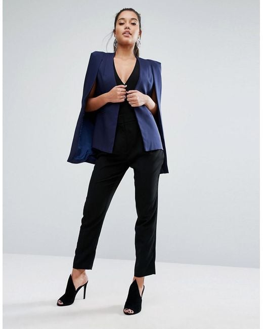 Lavish Alice Cape Blazer in Blue Lyst UK