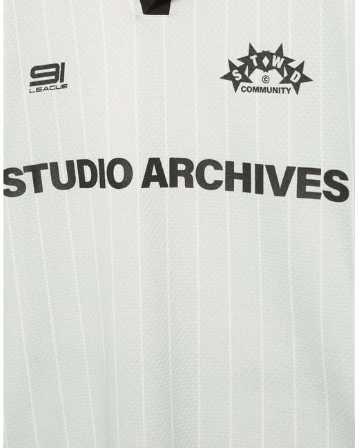 Pull&Bear Natural Stwd Studio Archives Football T-Shirt for men