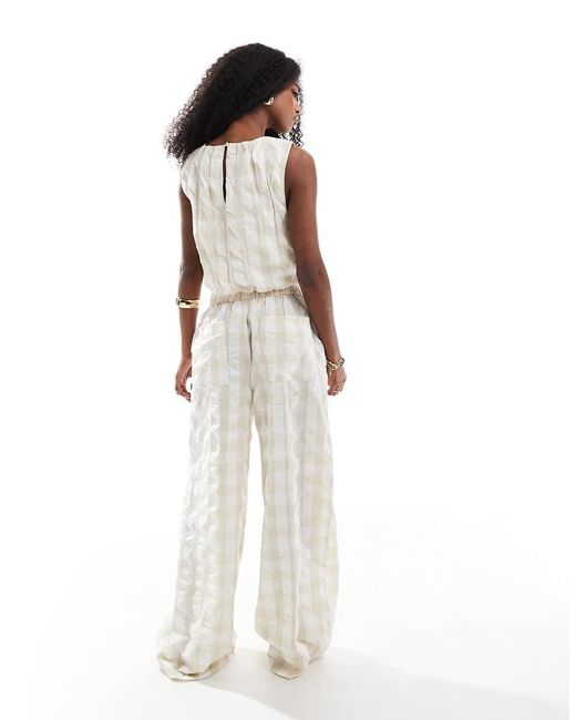 Pantalones Beis A Cuadros Vichy De Sirsaca De (Parte De Un Conjunto) ASOS de color White